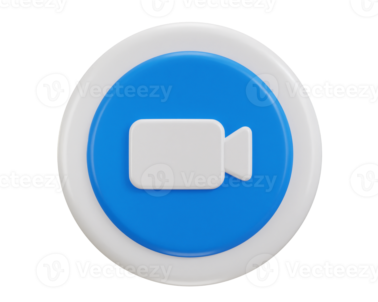 zoom call button icon 3d rendering illustration png