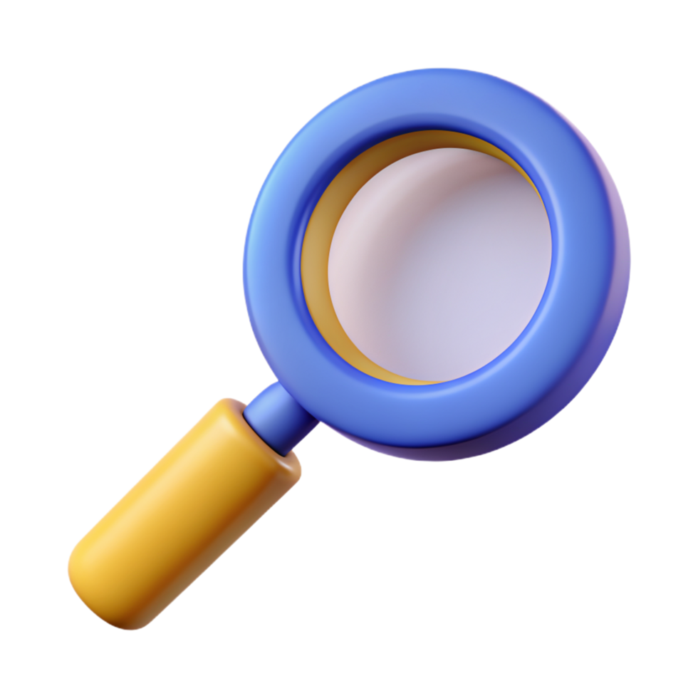 Magnifier 3D magnifier icon 3D magnifier symbol 3D magnifier photo png