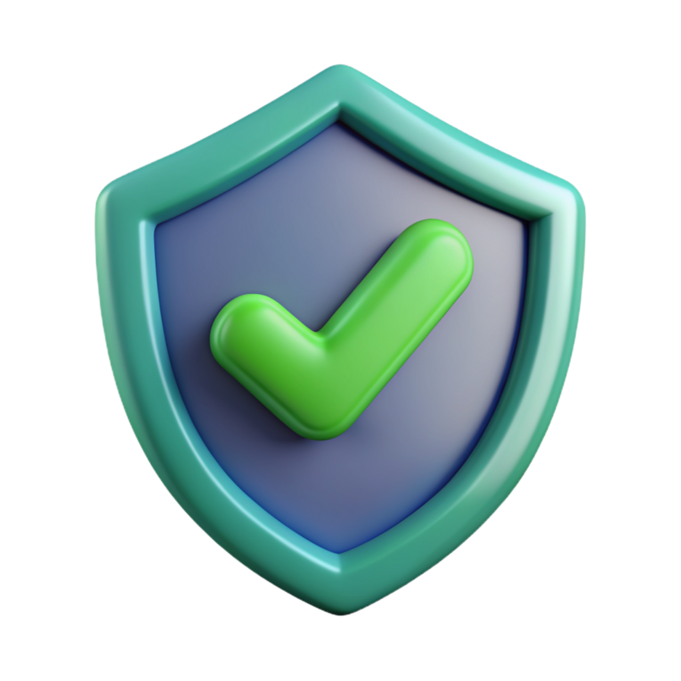 3D shield checkmark icon 3D shield checkmark symbol 3D shield checkmark photo png