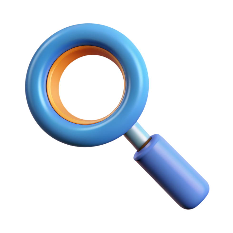 Magnifier 3D magnifier icon 3D magnifier symbol 3D magnifier photo png