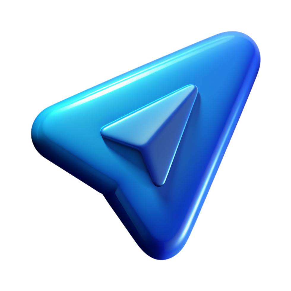 Telegram 3D Telegram logo 3D Telegram icon 3D Telegram symbol png
