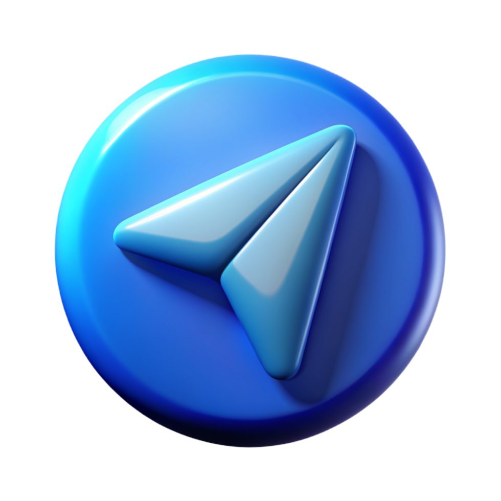 Telegram 3D Telegram logo 3D Telegram icon 3D Telegram symbol png
