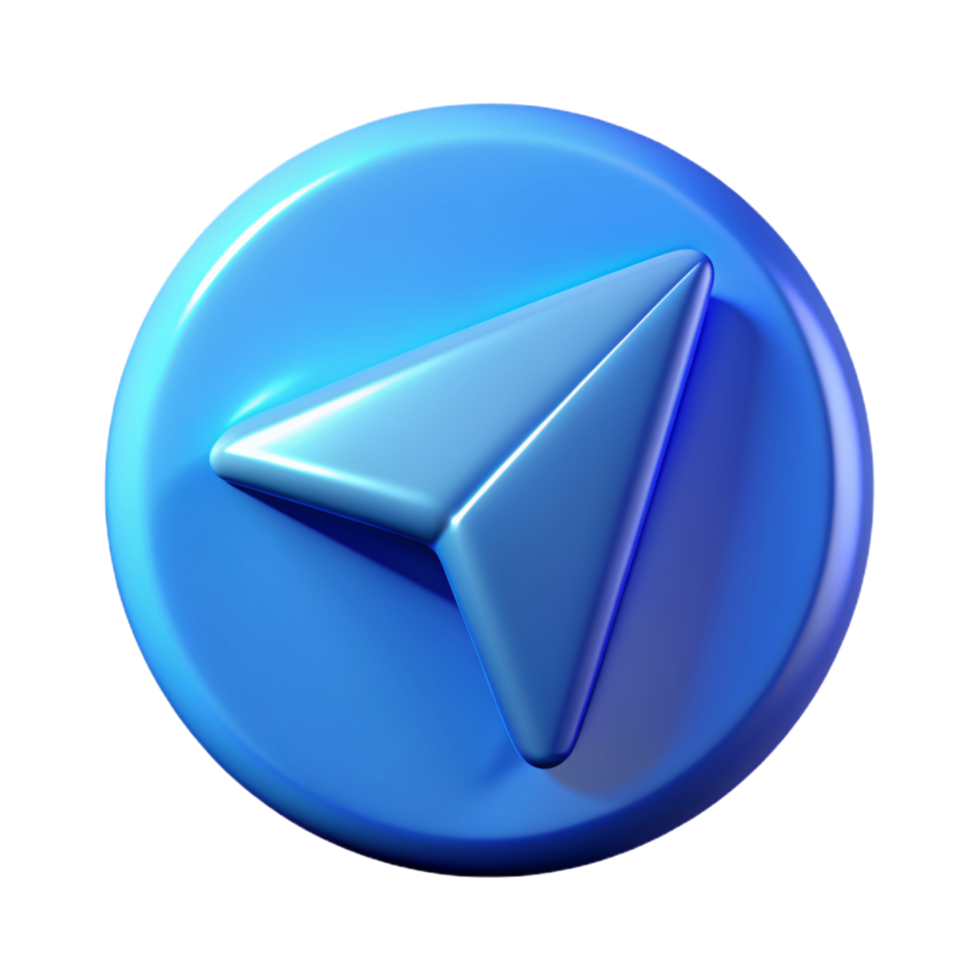 Telegram 3D Telegram logo 3D Telegram icon 3D Telegram symbol png