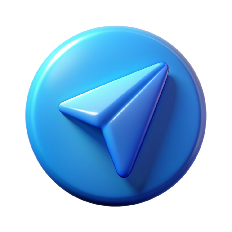 Telegram 3D Telegram logo 3D Telegram icon 3D Telegram symbol png