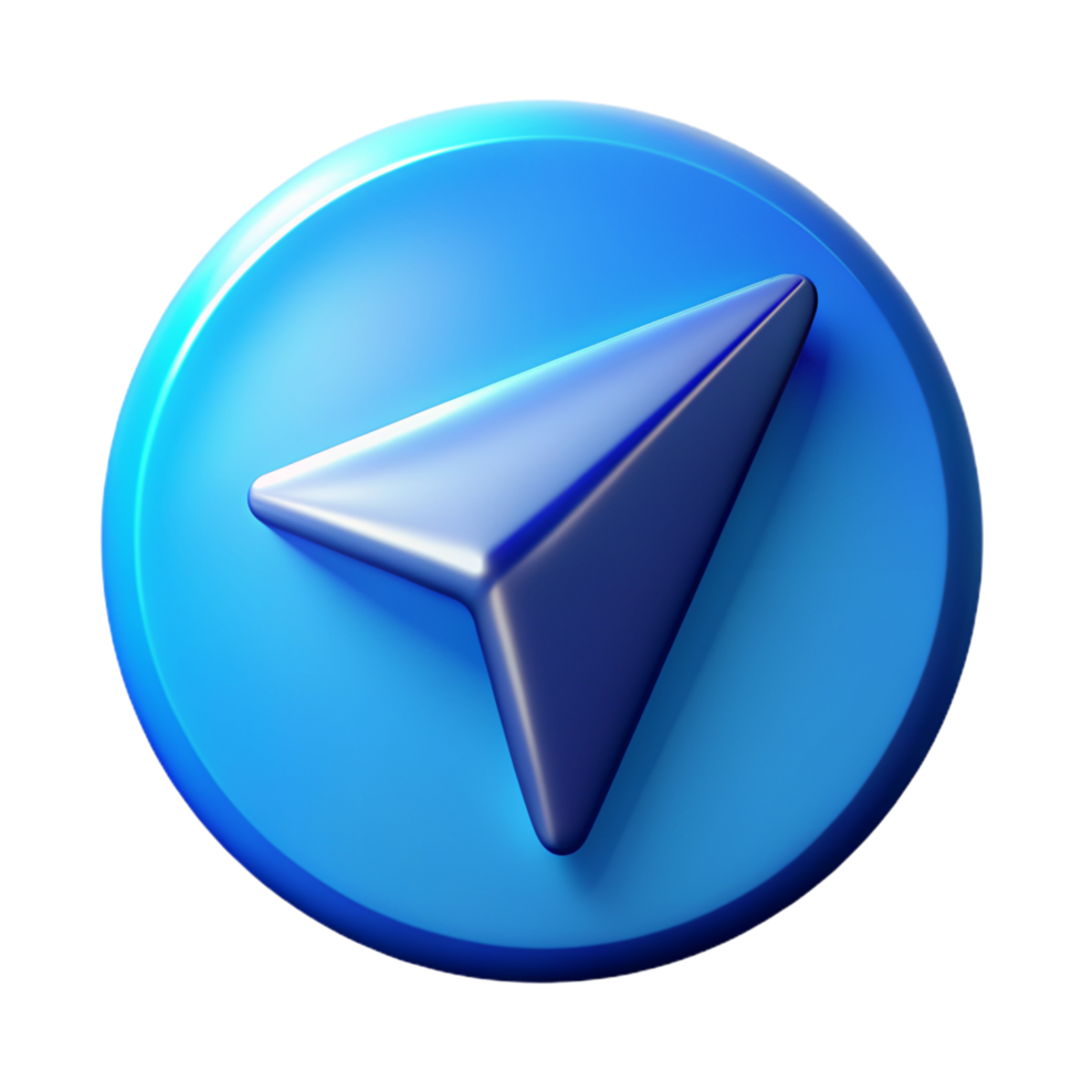 Telegram 3D Telegram logo 3D Telegram icon 3D Telegram symbol png