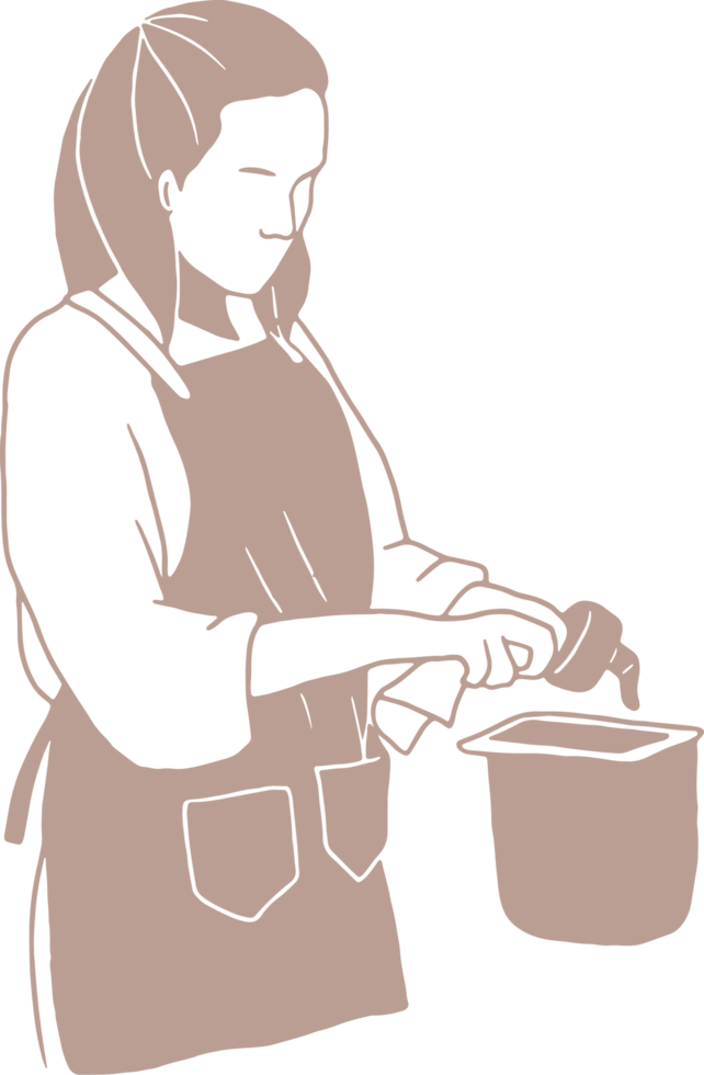 Minimal and simple Barista, coffee maker, coffee shop menu png