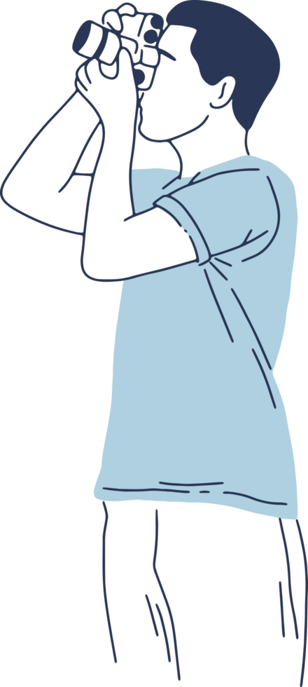 minimal and simple cartoon photographer shooting photo png