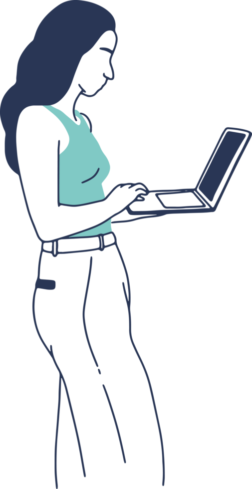 Remote Work and Digital Nomad, woman working from anywhere png