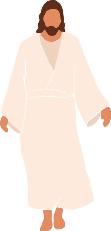 Minimal and simple cartoon Jesus christ, Christian religion png