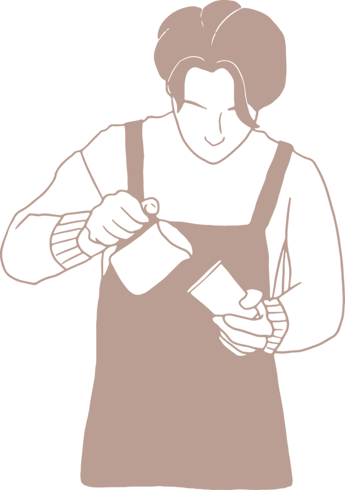 Minimal and simple Barista, coffee maker, coffee shop menu png