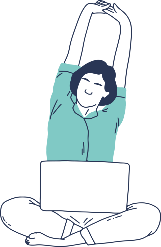 Remote Work and Digital Nomad, woman working from anywhere png