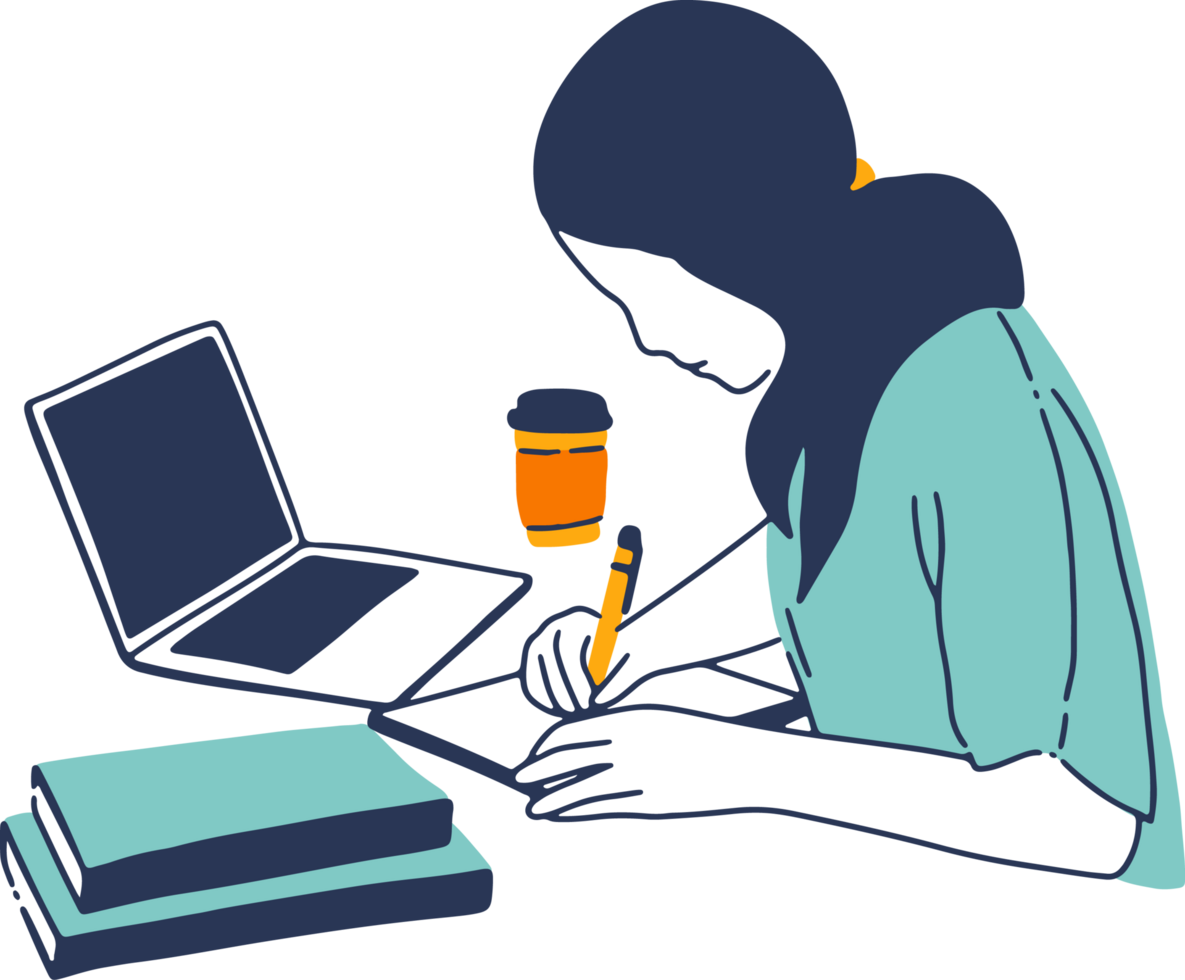Remote Work and Digital Nomad, woman working from anywhere png