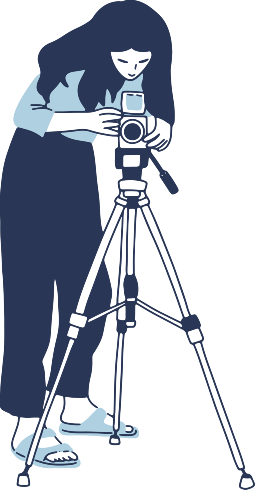 minimal and simple cartoon photographer shooting photo png