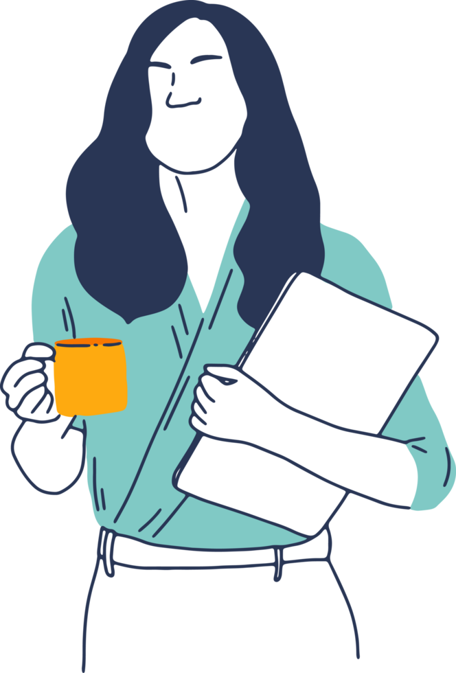 Remote Work and Digital Nomad, woman working from anywhere png
