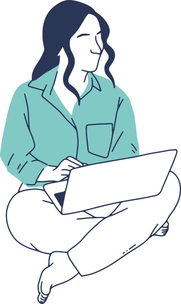 Remote Work and Digital Nomad, woman working from anywhere png