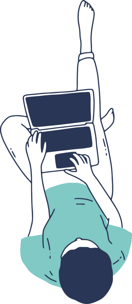 Remote Work and Digital Nomad, woman working from anywhere png