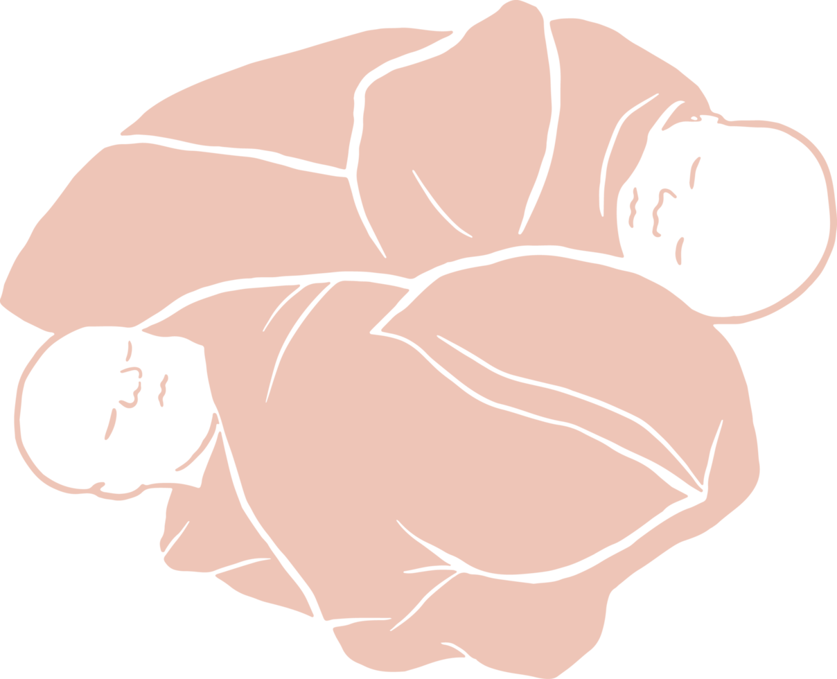 Minimal and simple newborn twins, adorable baby png