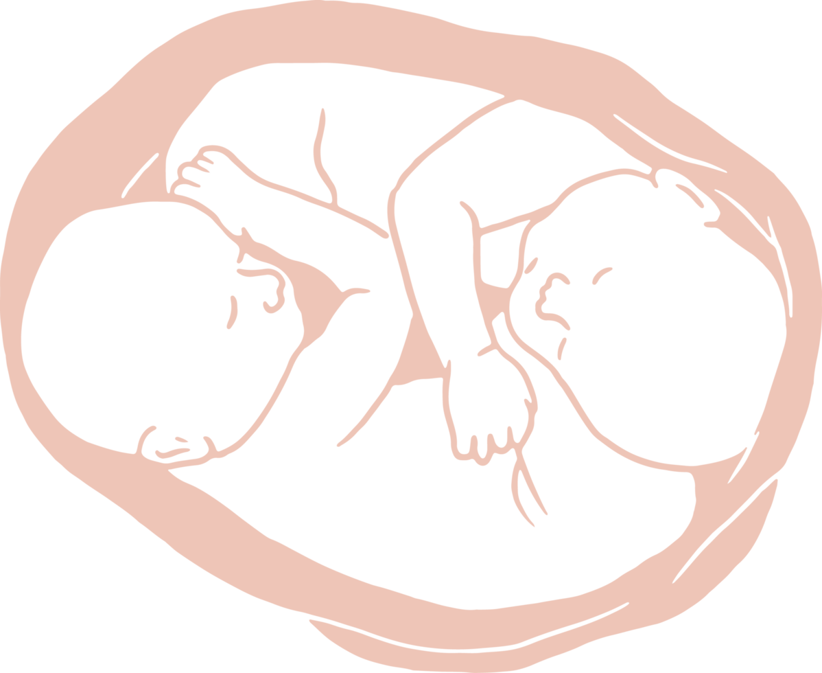 Minimal and simple newborn twins, adorable baby png