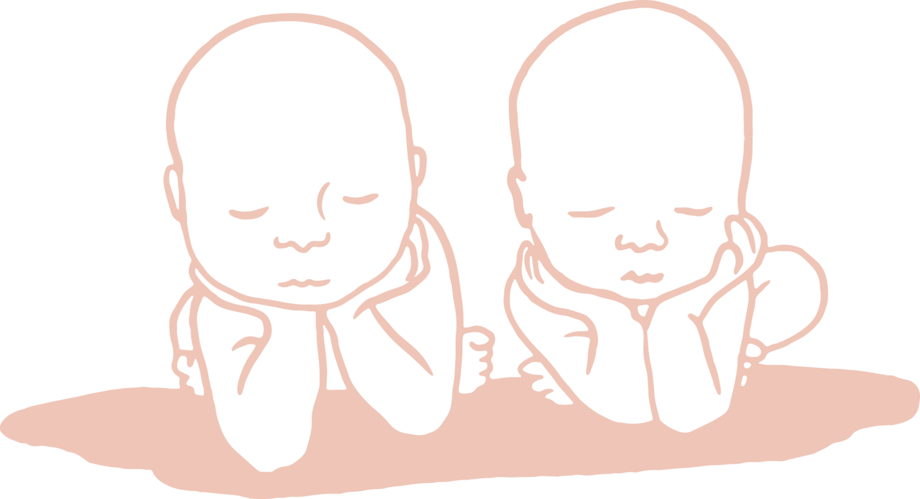 Minimal and simple newborn twins, adorable baby png