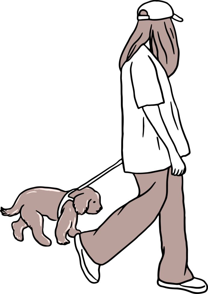 Minimal and simple dog lover, People love pets, animal friends, pet owner, png