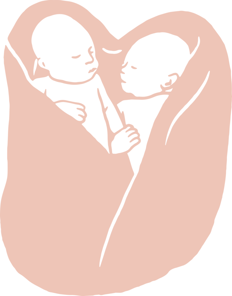 Minimal and simple newborn twins, adorable baby png