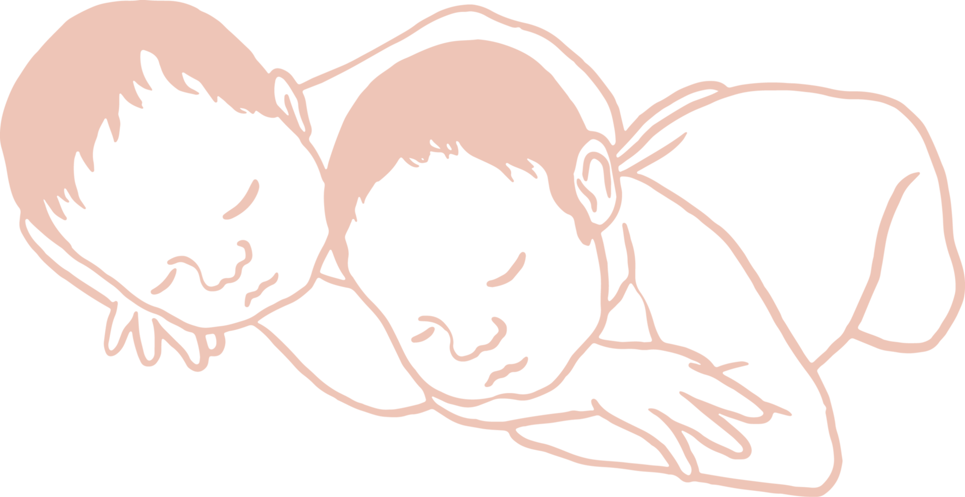 Minimal and simple newborn twins, adorable baby png