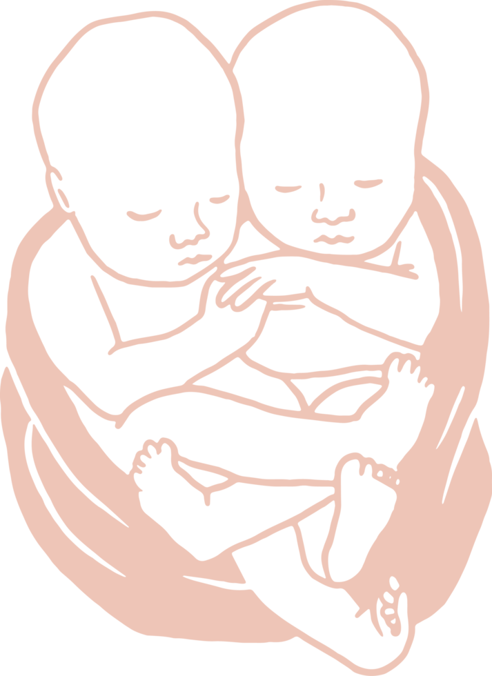 Minimal and simple newborn twins, adorable baby png