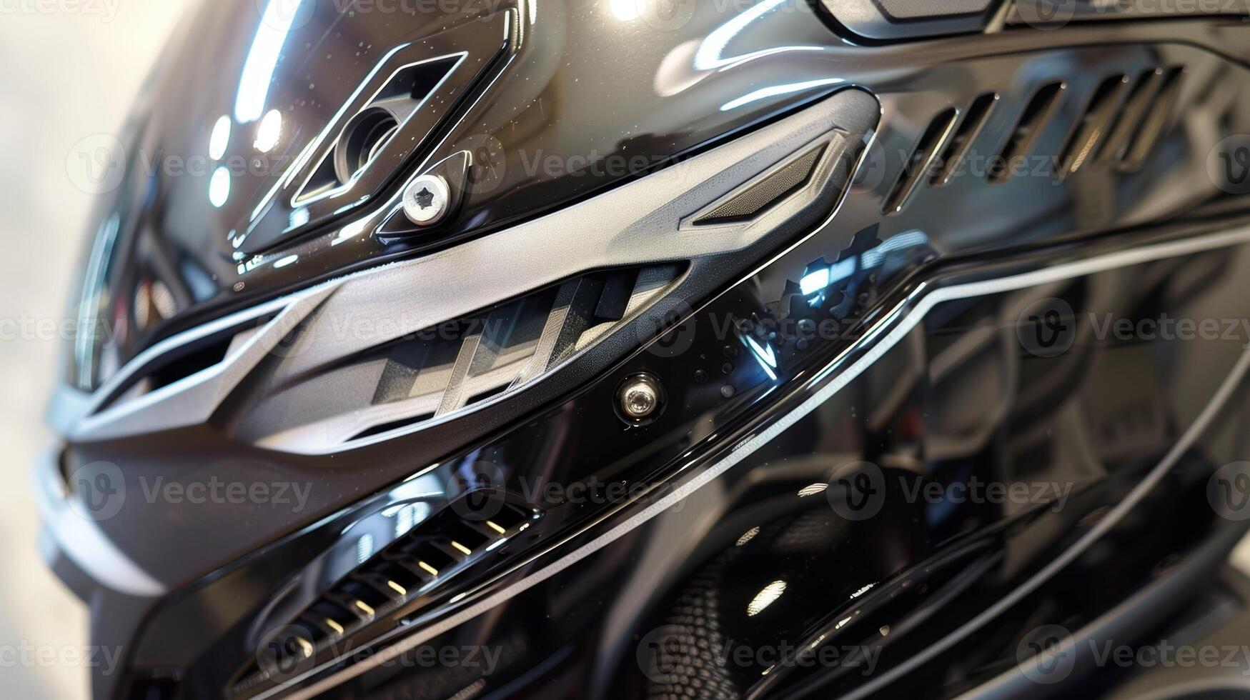 A closeup of the helmets ventilation system designed for maximum air flow and a comfortable ride photo