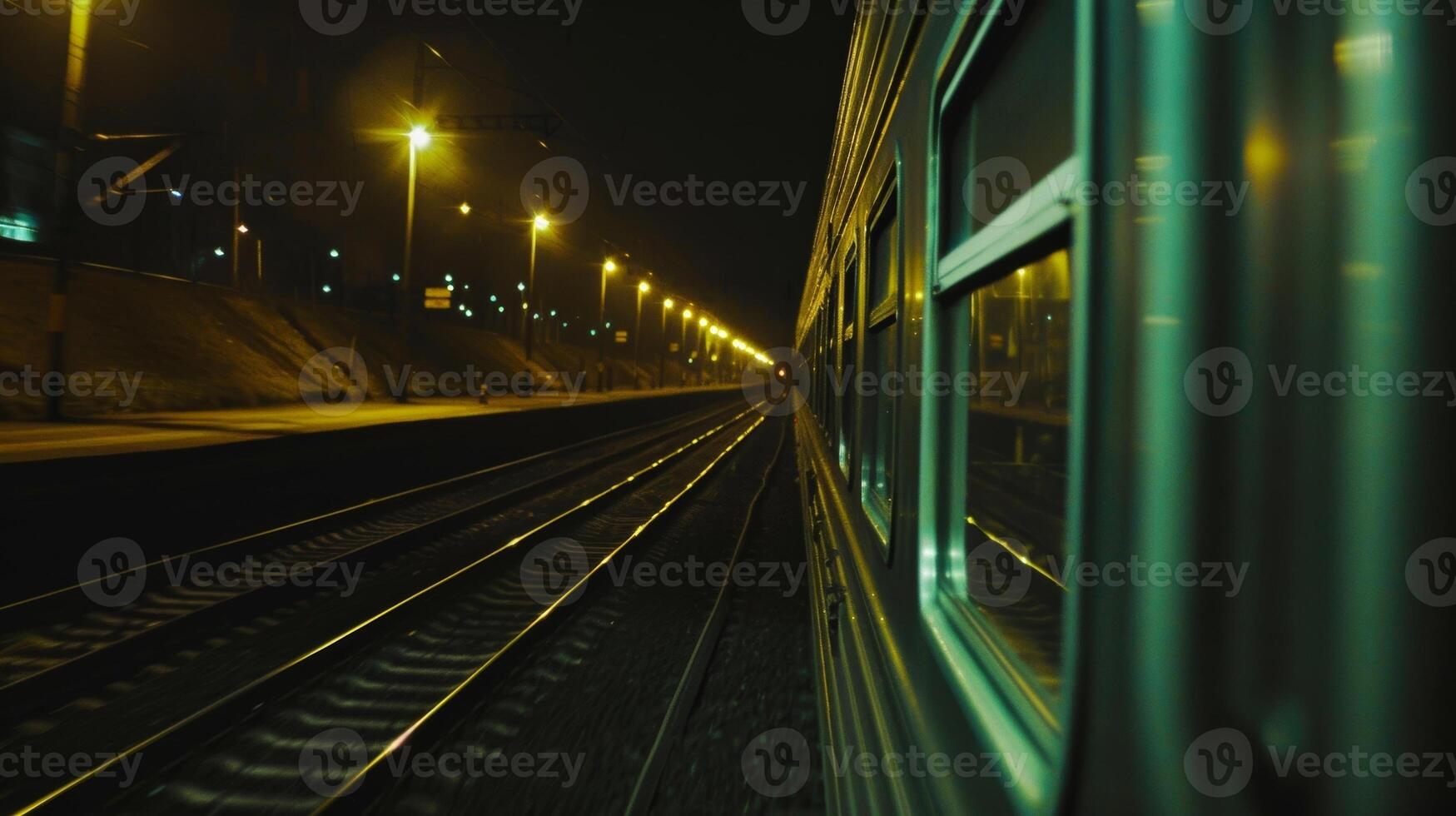The trains passage through the night is like a brief glimpse into a secret world photo