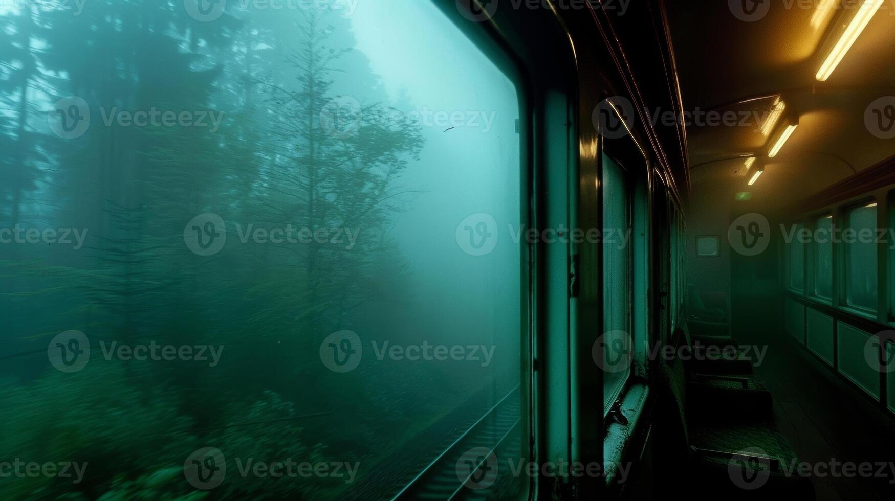 A ghostly train glides through the mist ly visible to the d eye photo