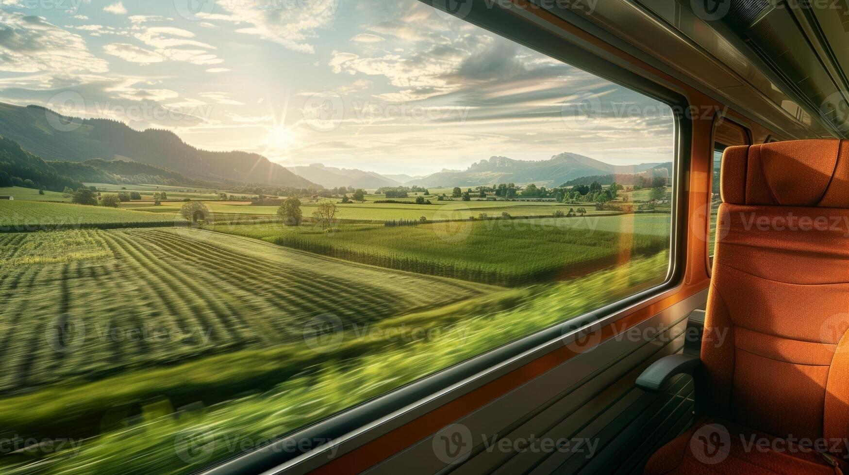The train offers a frontrow seat to the changing landscape as fields with different crops pass by photo