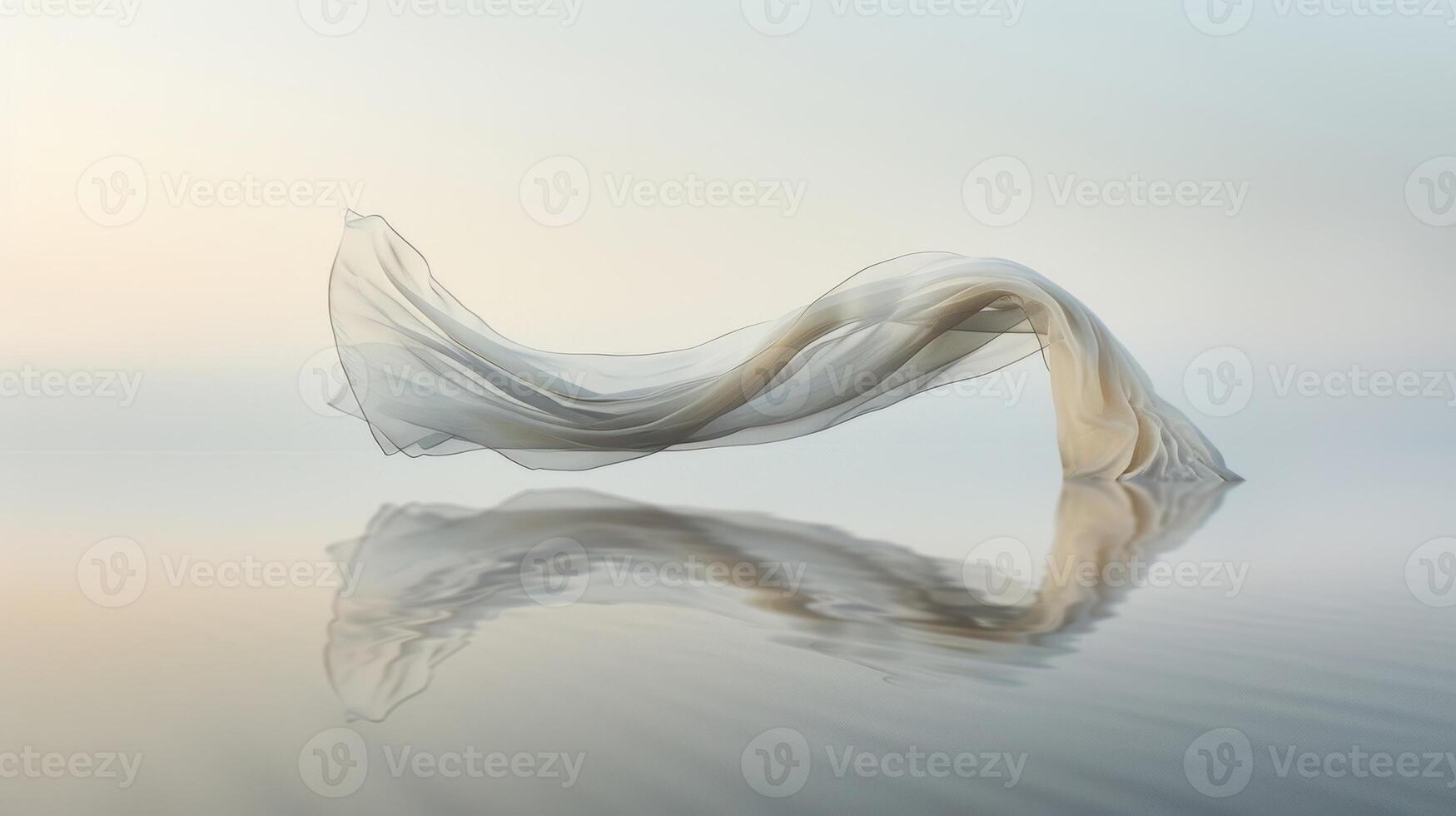 A moment of tranquility frozen in time as silk glides on the calm waters of a peaceful lake photo