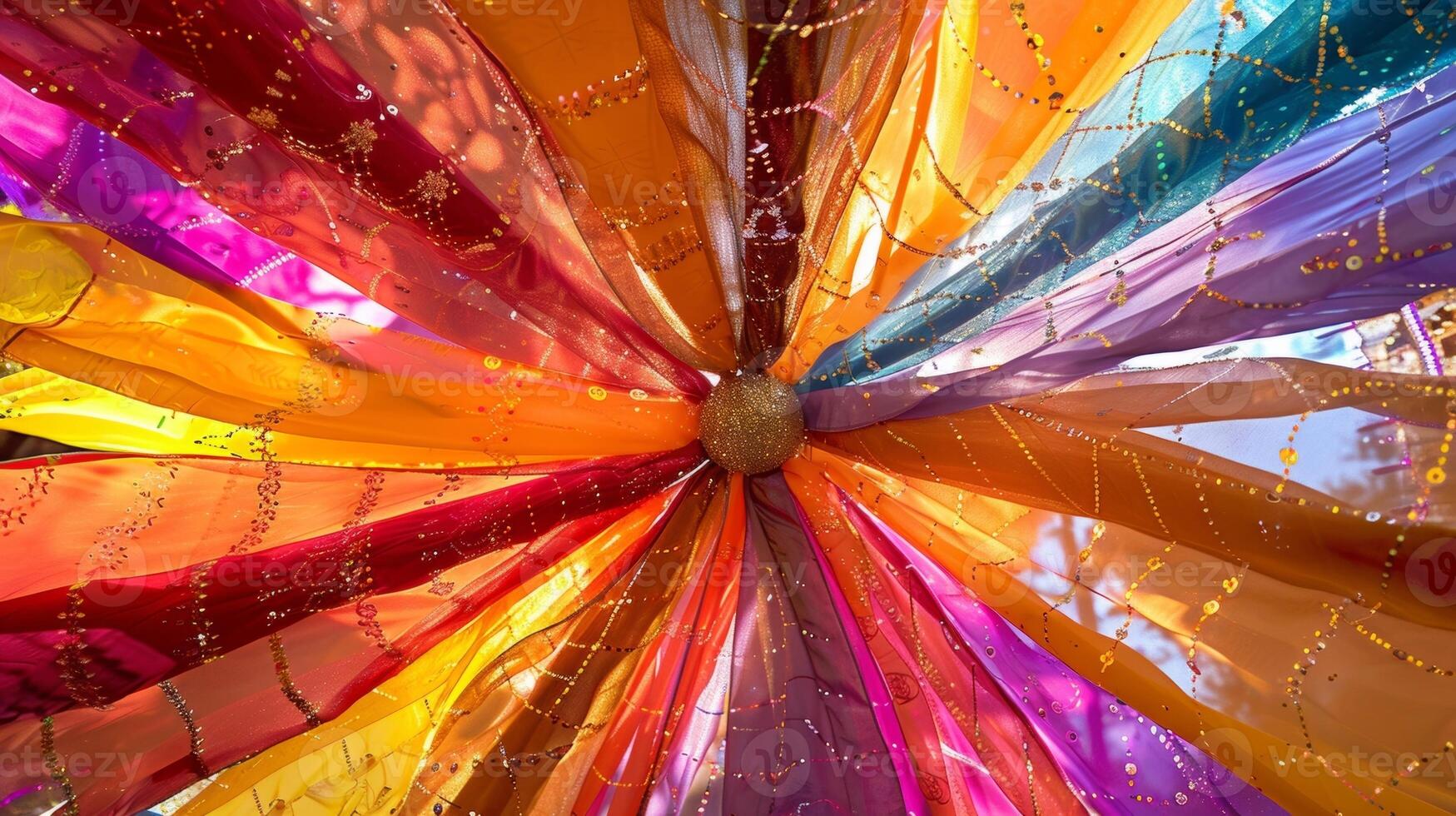 A kaleidoscope of festive flags creating a mesmerizing display for onlookers photo