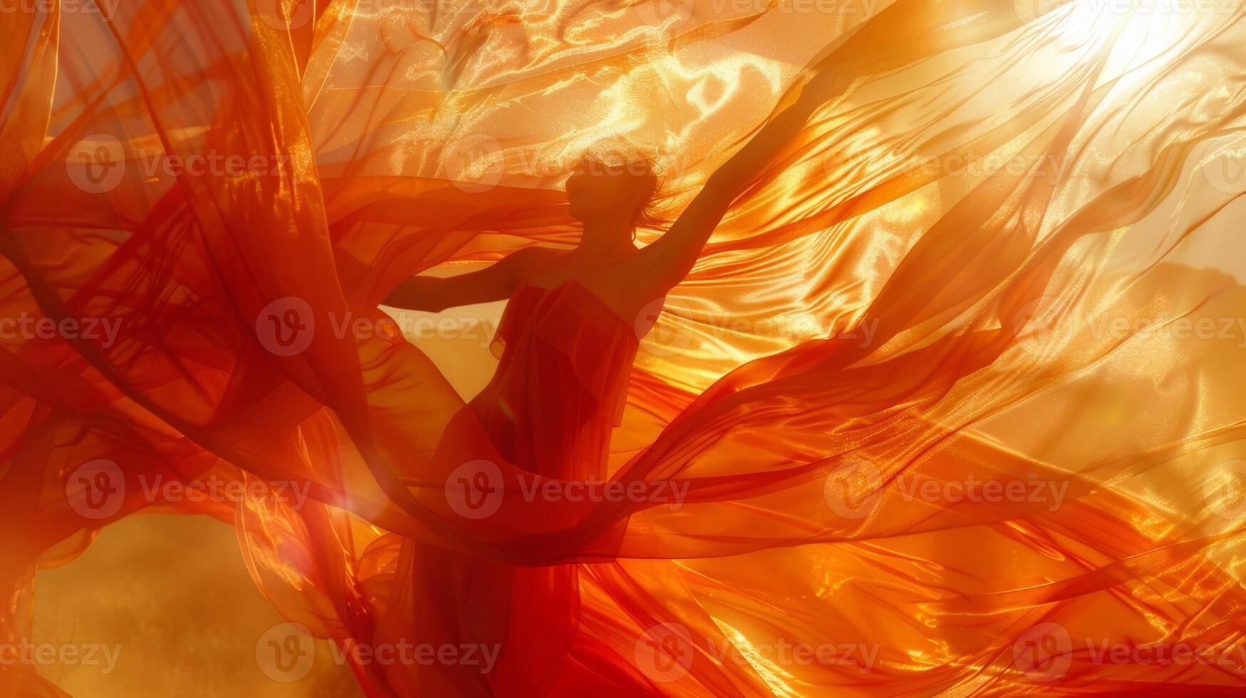 The fabric is a blur of movement almost like a kaleidoscope as it spins and turns in the powerful winds photo