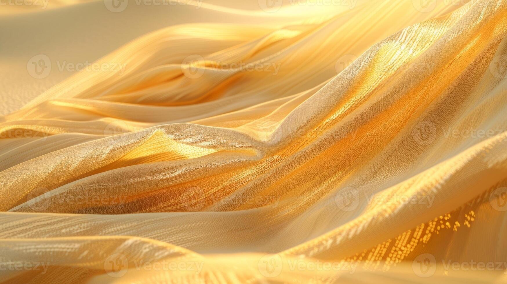 Soft and fabric rests peacefully on a smooth desert dune illuminated by the warm golden rays of the sun photo