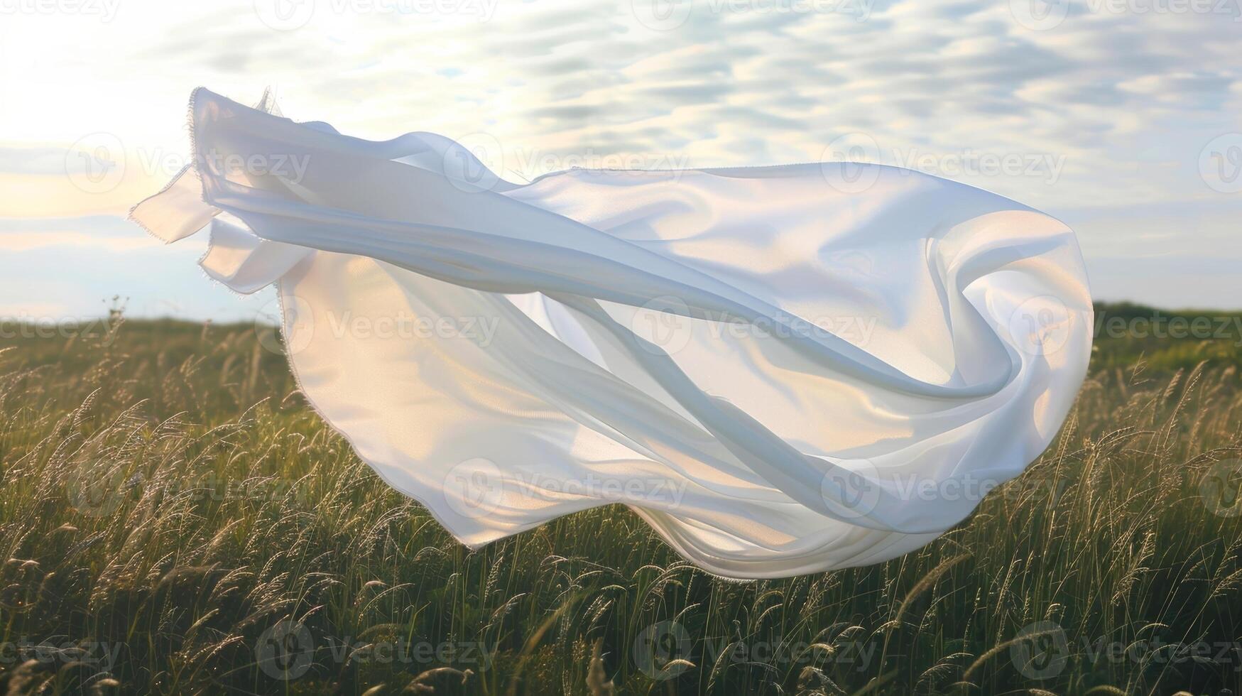 With each gust of wind the fabric seems to come alive floating and fluttering as if guided by an unseen force photo