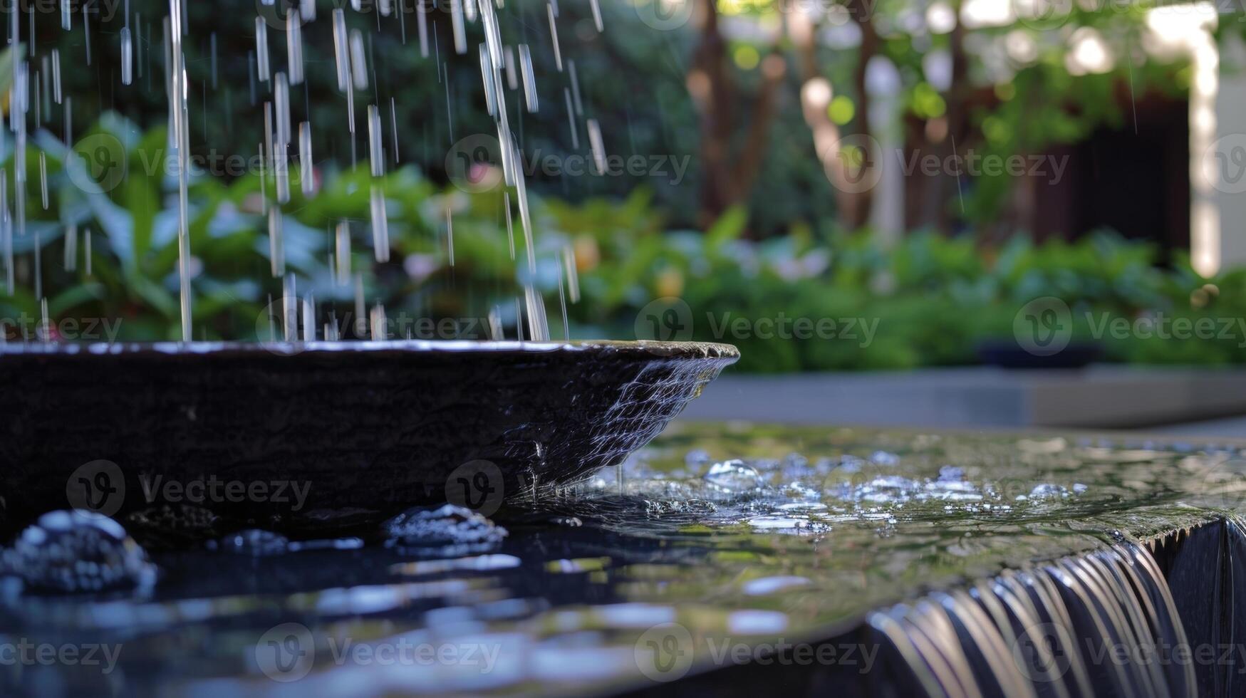 Amidst the serene sounds of the fountain the rustling of the fabric adds a soft melodic background noise to the courtyard photo
