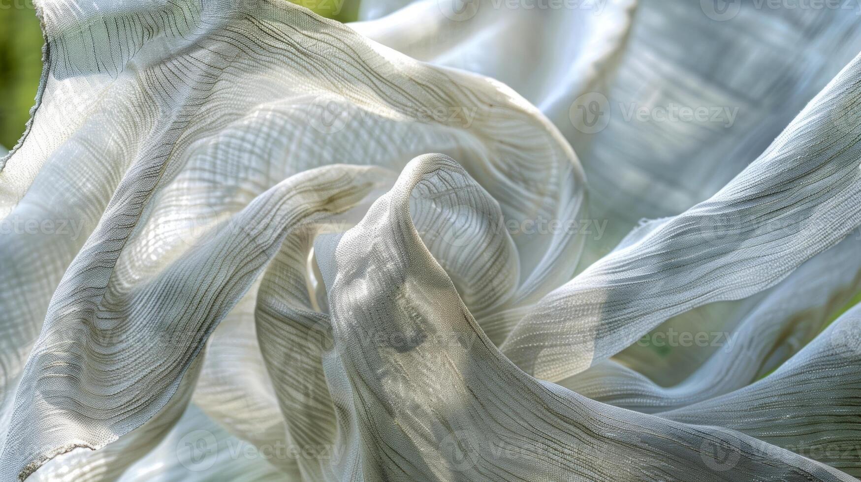 In the sculptors garden the fabric is a symbol of the fleeting nature of art constantly in motion and changing with the wind photo