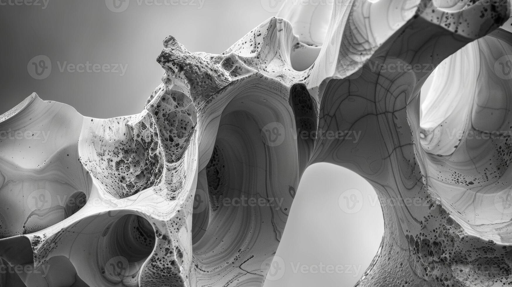 The details within a single piece of ed marble revealed in black and white. Black and white art. photo
