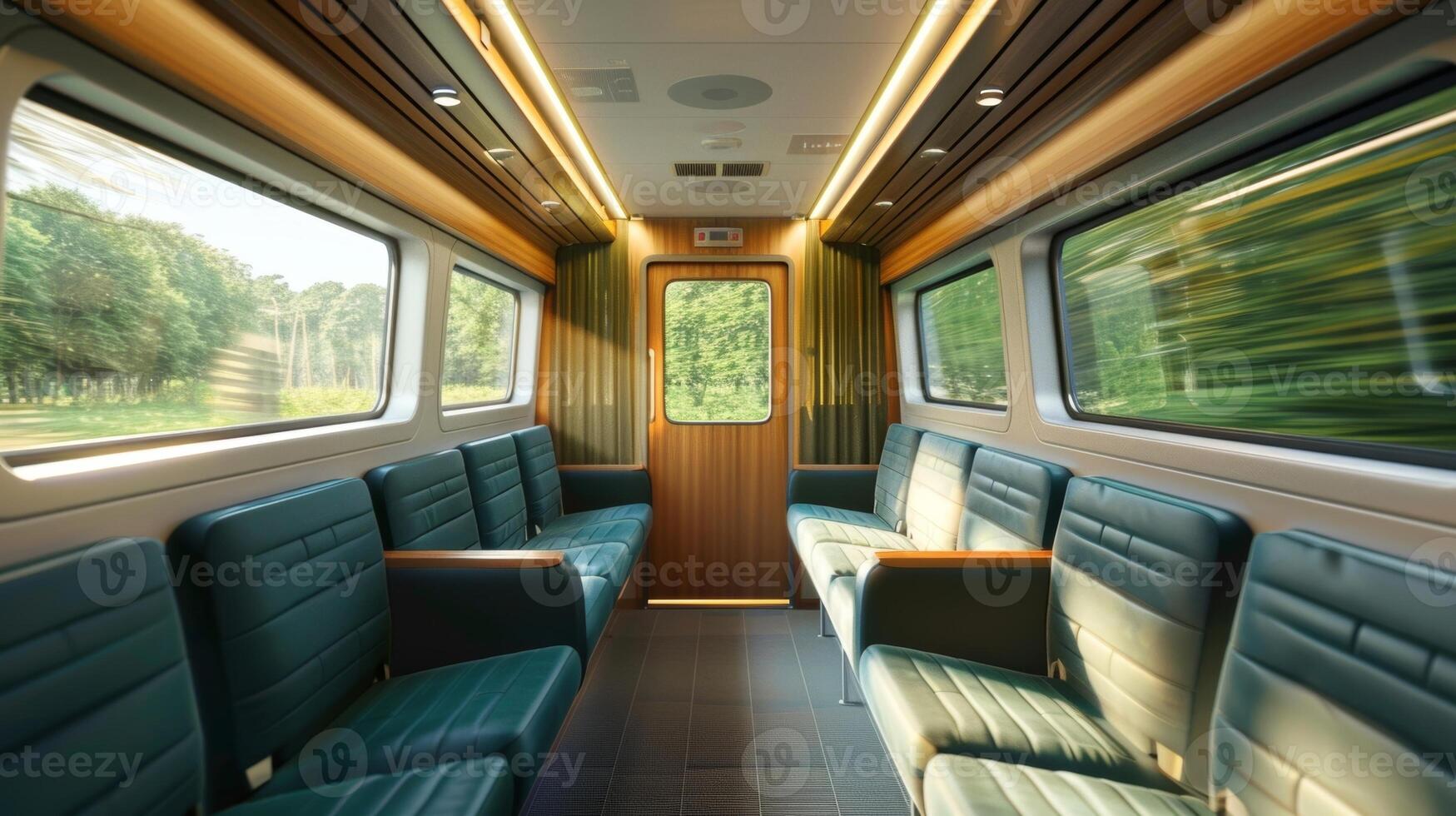 The rhythmic chugging of the trains engine creates a relaxing soundtrack for the holiday journey photo