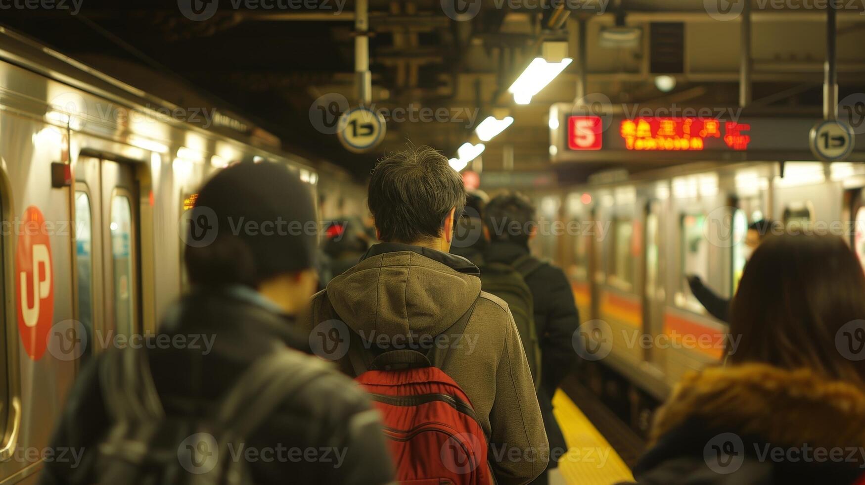 The constant ebb and flow of passengers at each stop a reminder of the neverending cycle of the morning commute photo