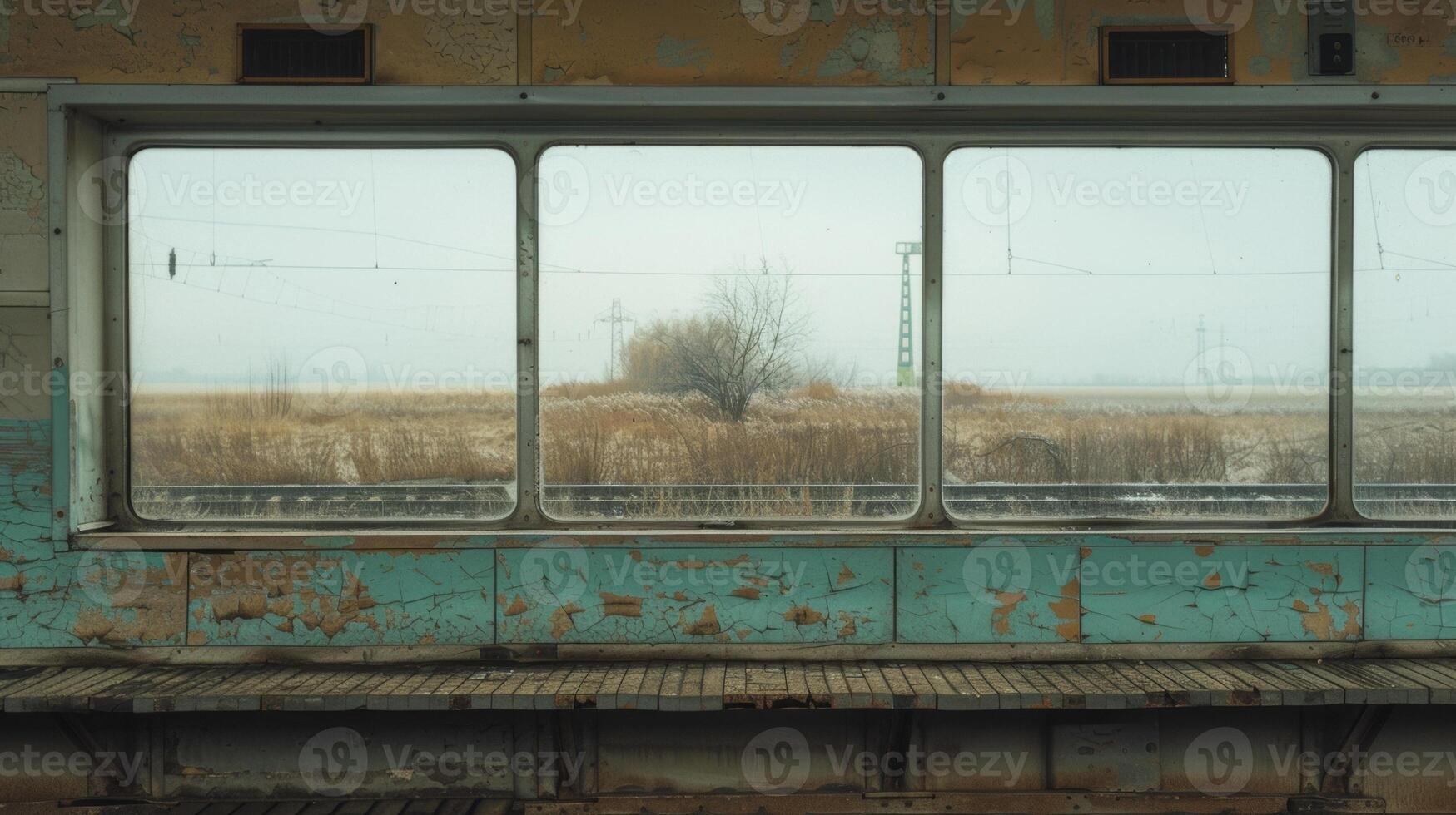 A train platform in the middle of nowhere seemingly untouched by modernization photo