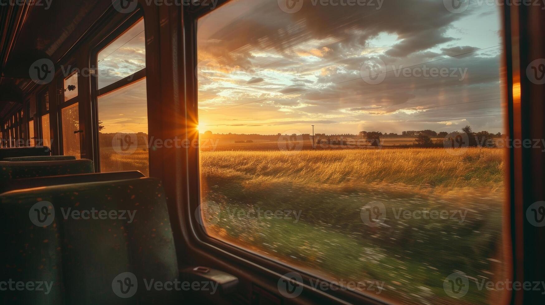 Passengers can soak in the beauty of vast open fields and golden sunsets during their train journey photo
