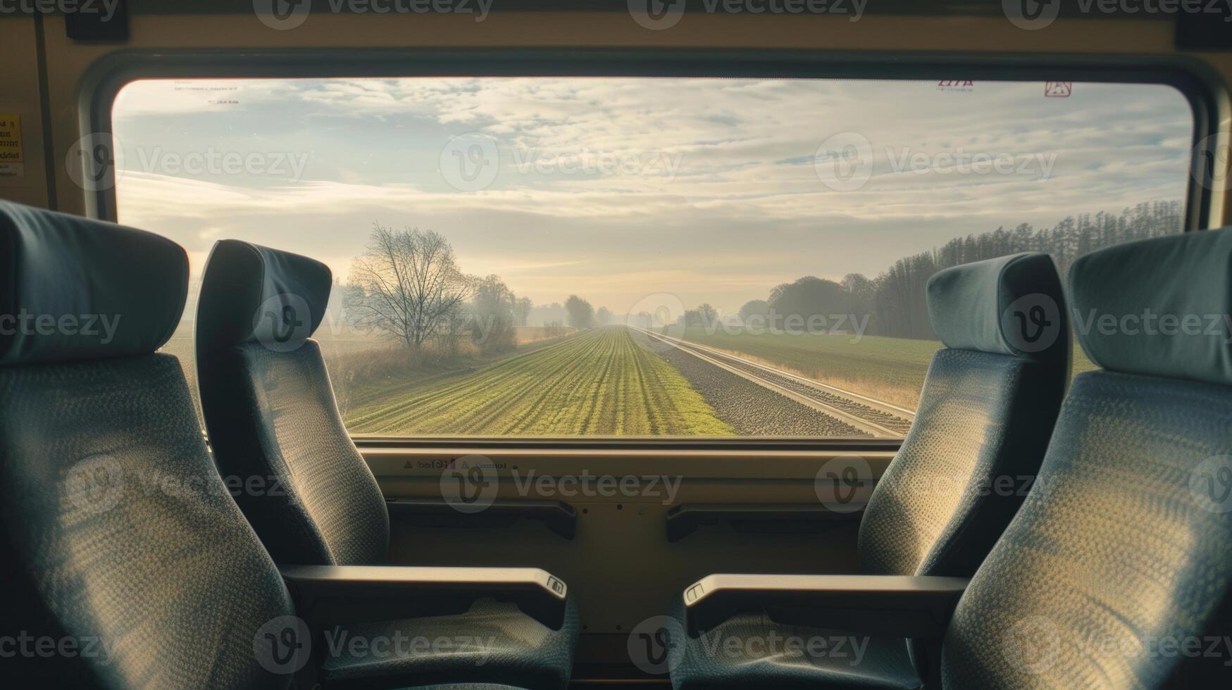 As the train speeds through the countryside the everchanging landscape offers a new view around every bend photo