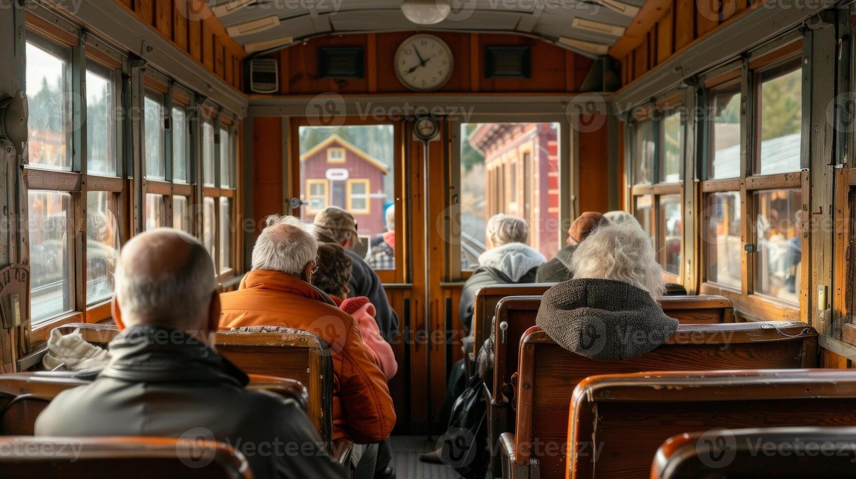 Passengers eagerly disembark at the trains next stop a preserved pioneer town frozen in time photo