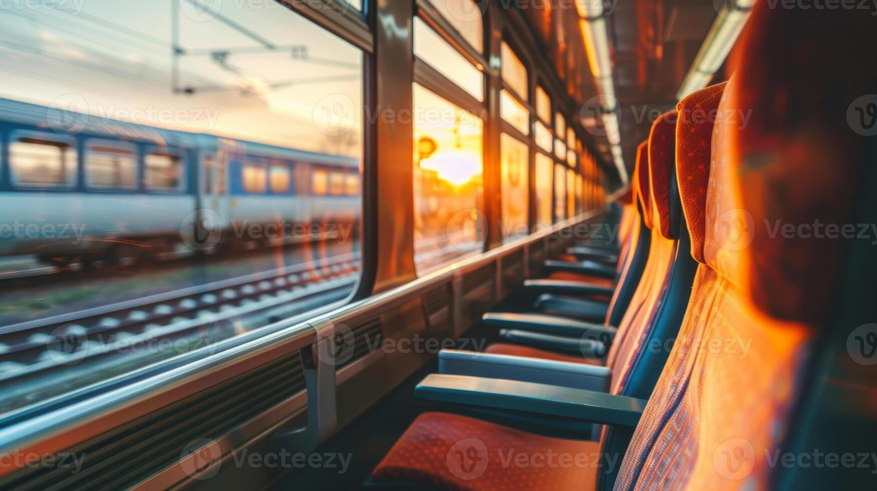 The gentle chugging of the train engine a reminder of the lower noise pollution caused by train travel compared to cars and planes photo
