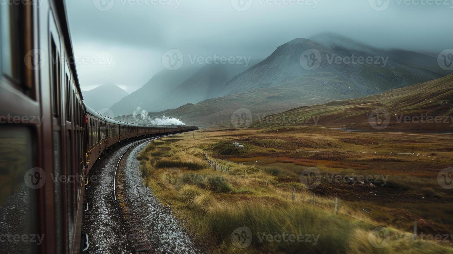 A ride through the highlands on a train is a journey through history with the tracks laid out by human hands photo