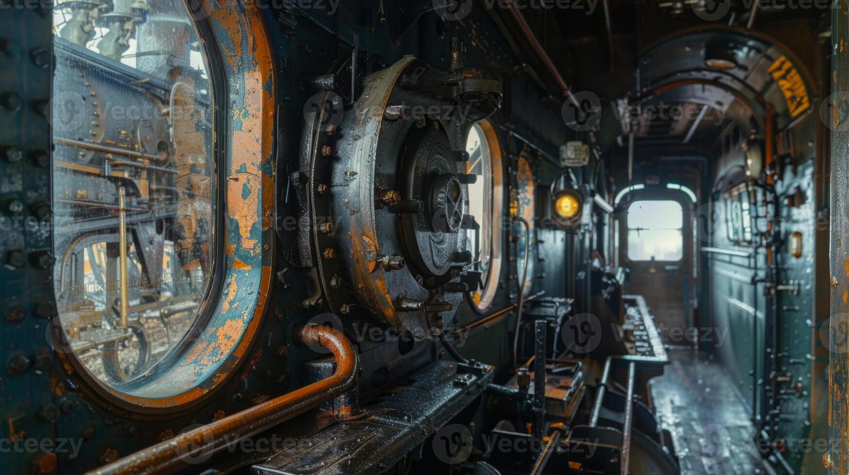 The group is mesmerized by the intricate details and craftsmanship of the vintage train engines appreciating them as works of art photo