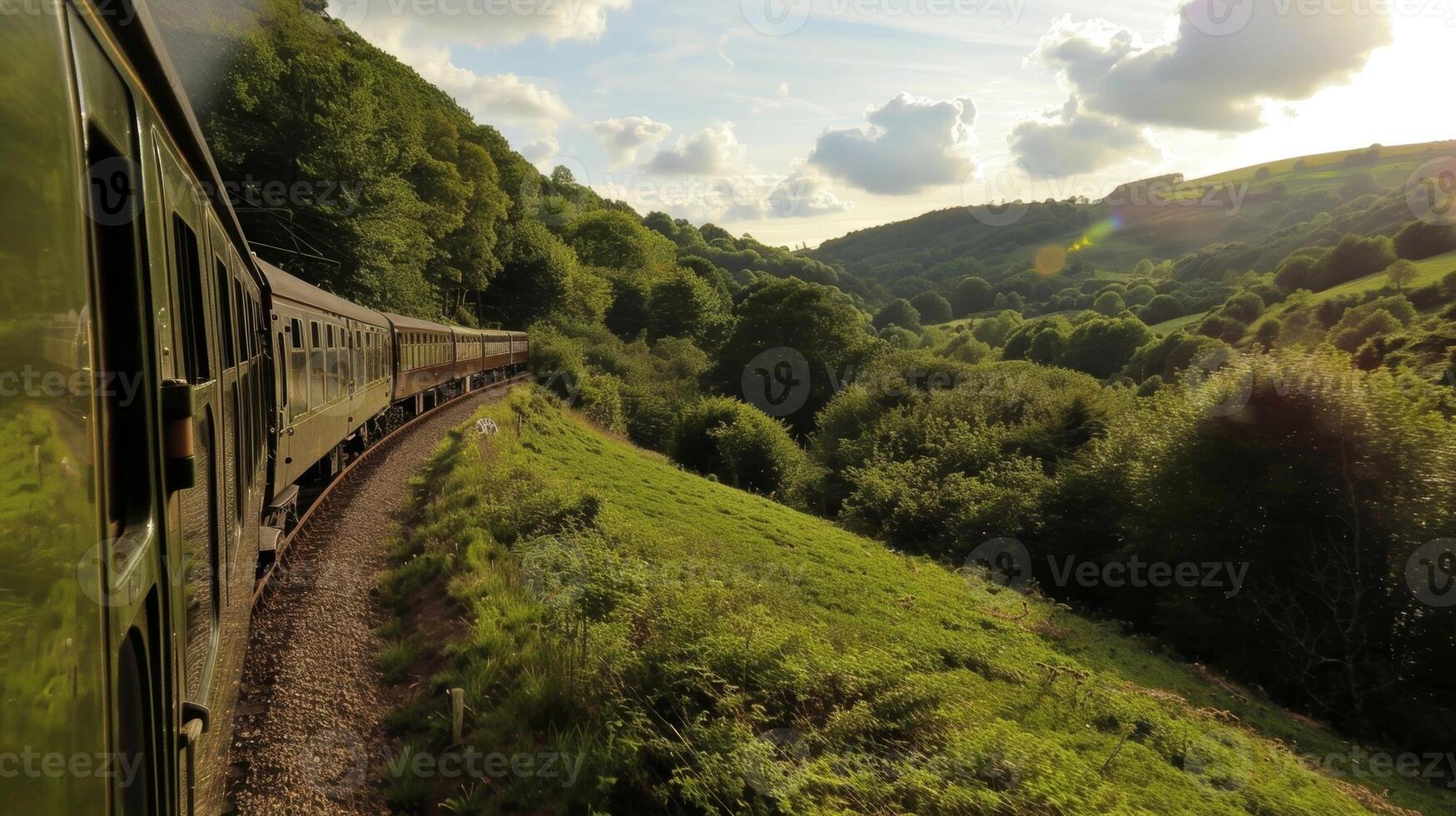 The symphony of greens in the valleys is a sight to behold from the train photo
