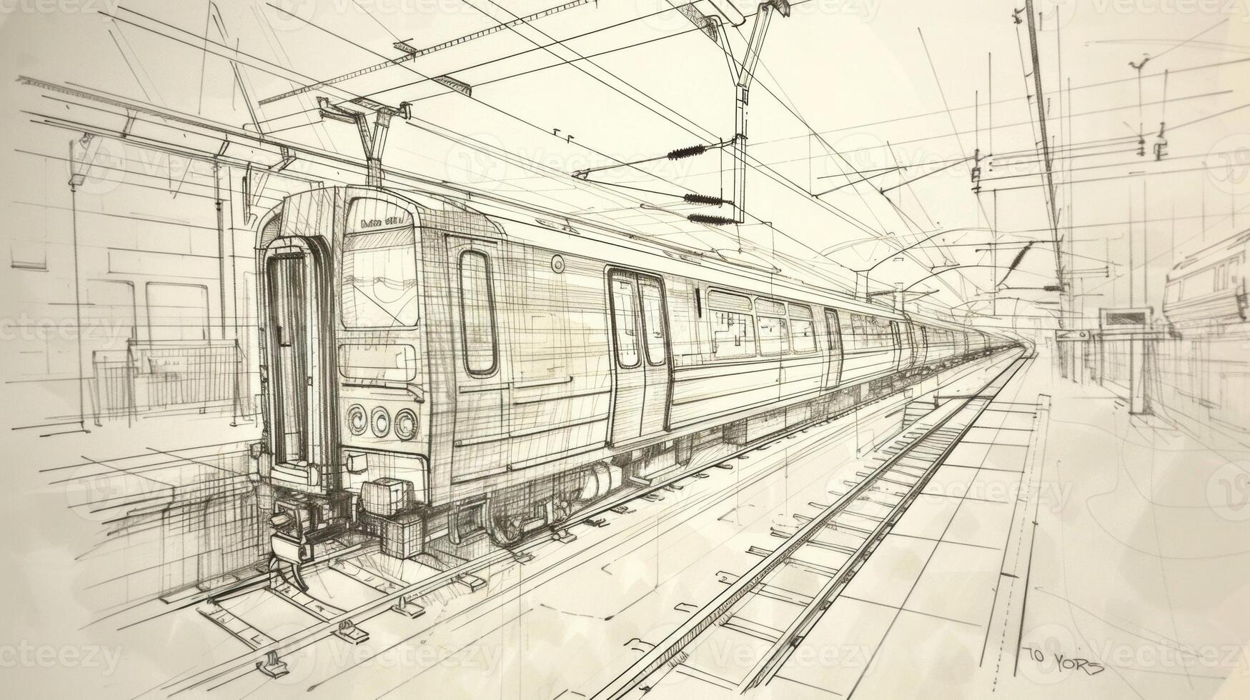 A sketch of the trains route map detailing all the stops along the way photo